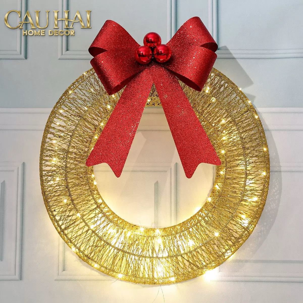 Fêtes Couture - Vòng Ánh Sáng Trang Trí Giáng Sinh Holy Halo - Christmas Wreath-CẬU HAI HOME DECOR