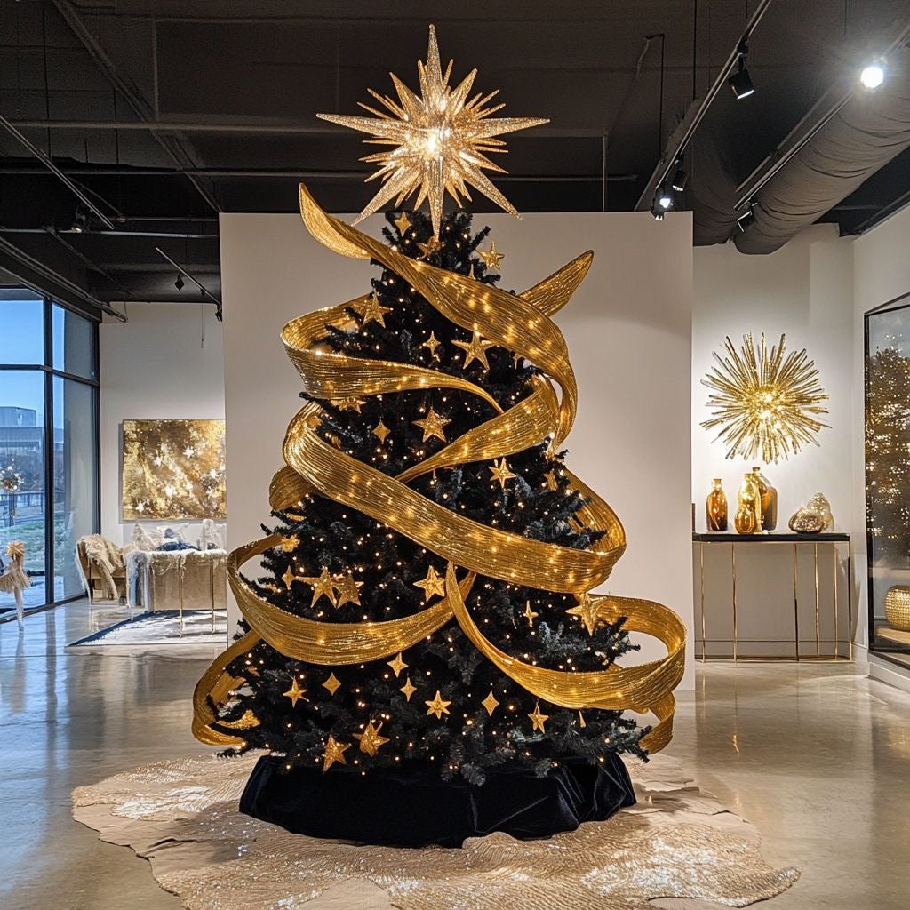 Fêtes Couture - Cây Thông Stellar Noir Doré 2M4-CẬU HAI HOME DECOR