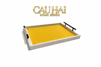 Khay Gỗ Chữ Nhật Chanh Vàng Elegance Luxe Leather - Citrus Jaune 32.5x42.5