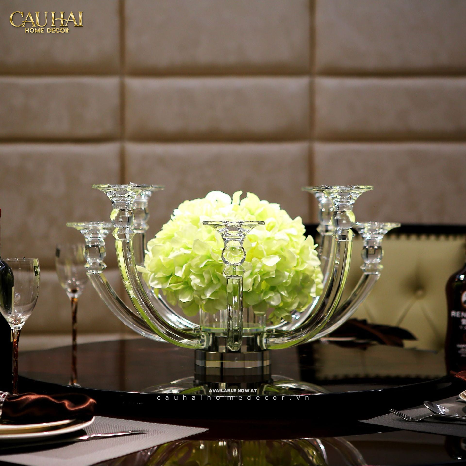 Đế Nến Bình Hoa Pha Lê Candélabre En Cristalleries H30