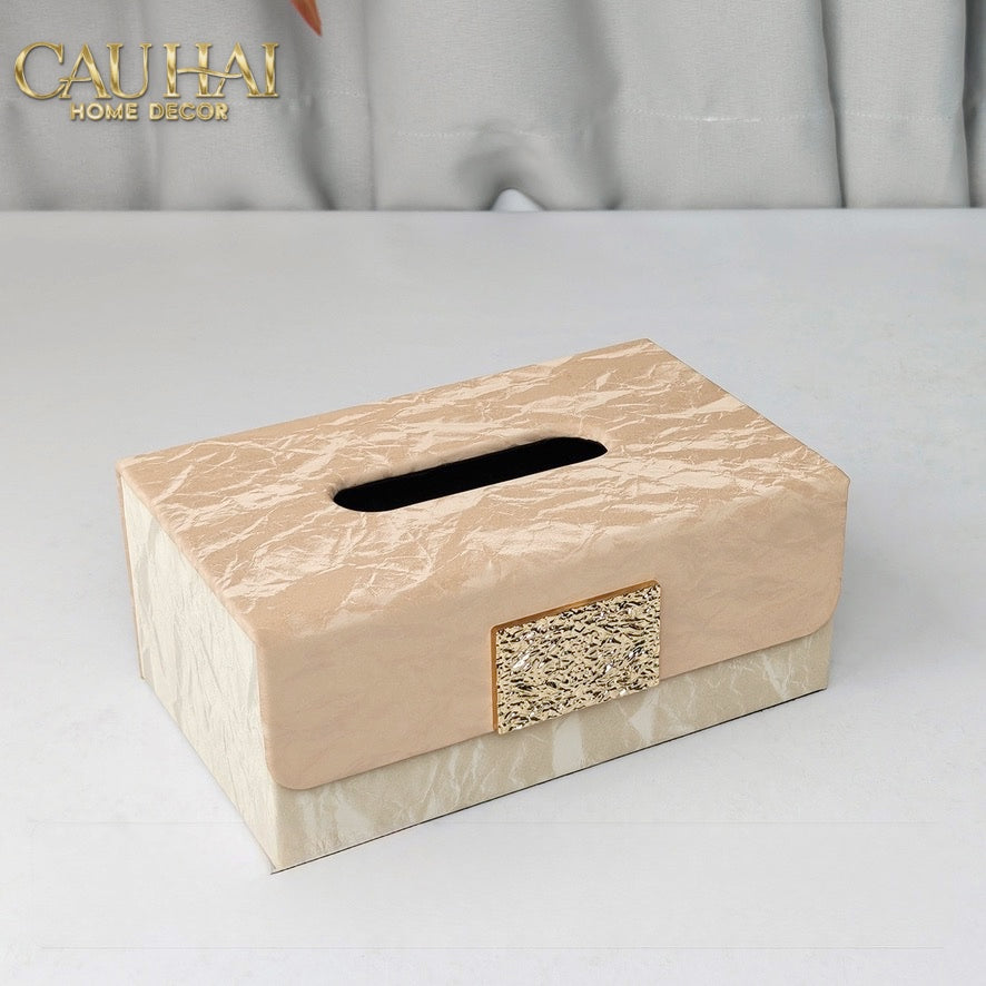 Hộp Khăn Giấy Marble Éclat Champagne 24*16*10