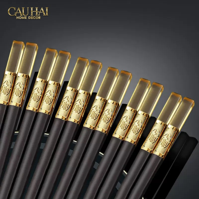 Set 10 Đôi Đũa Sợi Thuỷ Tinh - Amber White Chopsticks 27cm