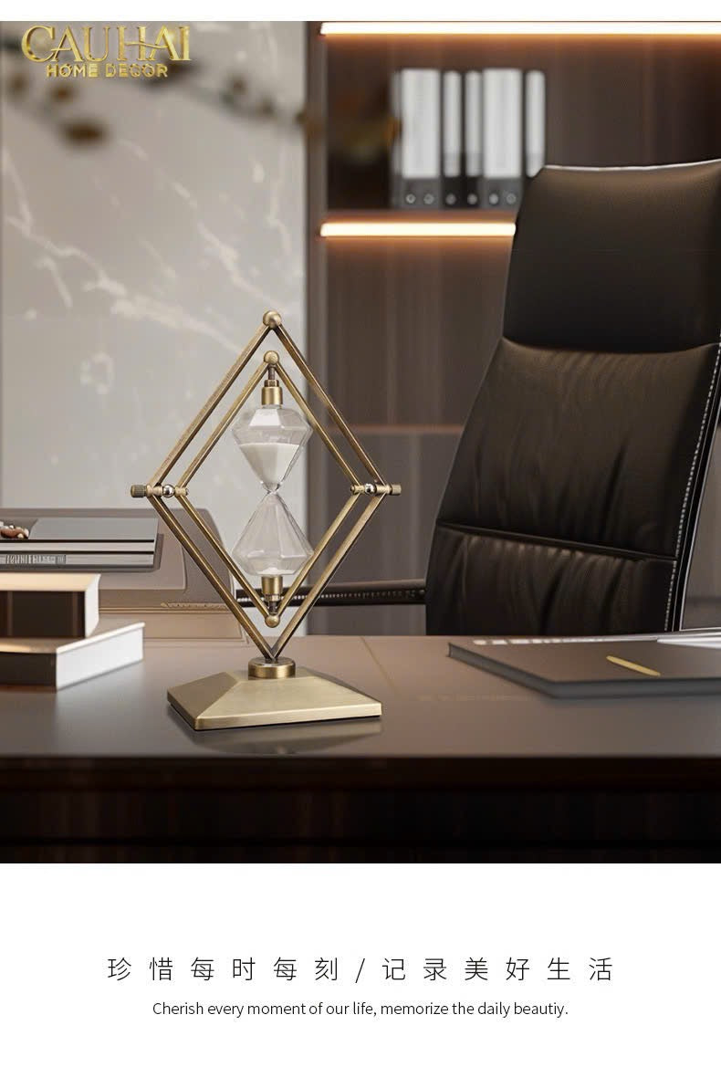 Đồng Hồ Cát Temps Diamant Gildded Mordern 30*20*10-Đồng hồ Cát-CẬU HAI HOME DECOR