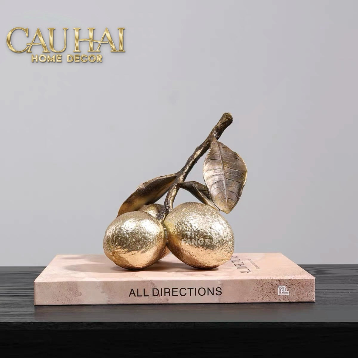 Gilded Lemon Cluster Statue — Vermeil Citron Trois