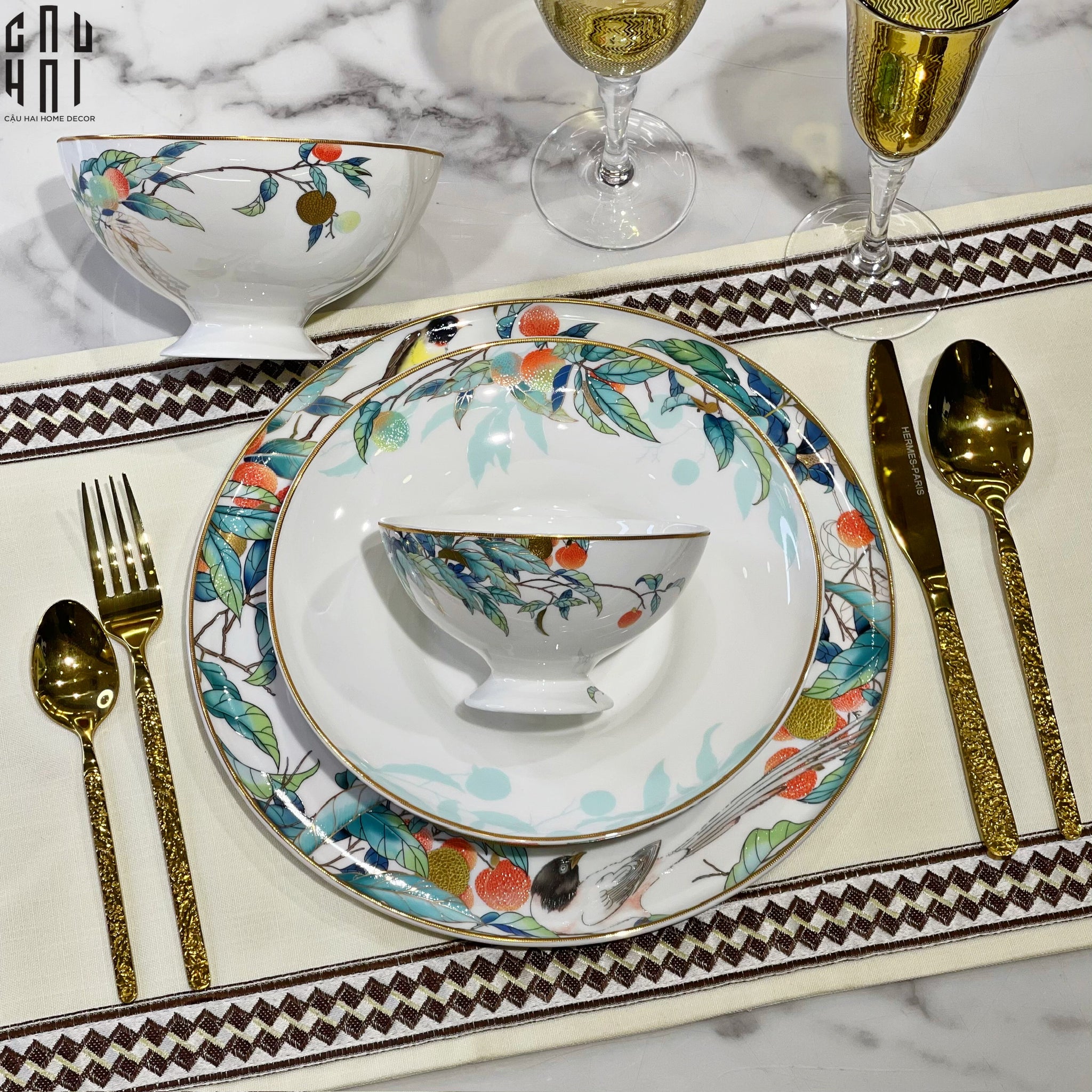 Maison Couture - Set Chén Dĩa 1 Người-   Imperial Jardin 4Pcs