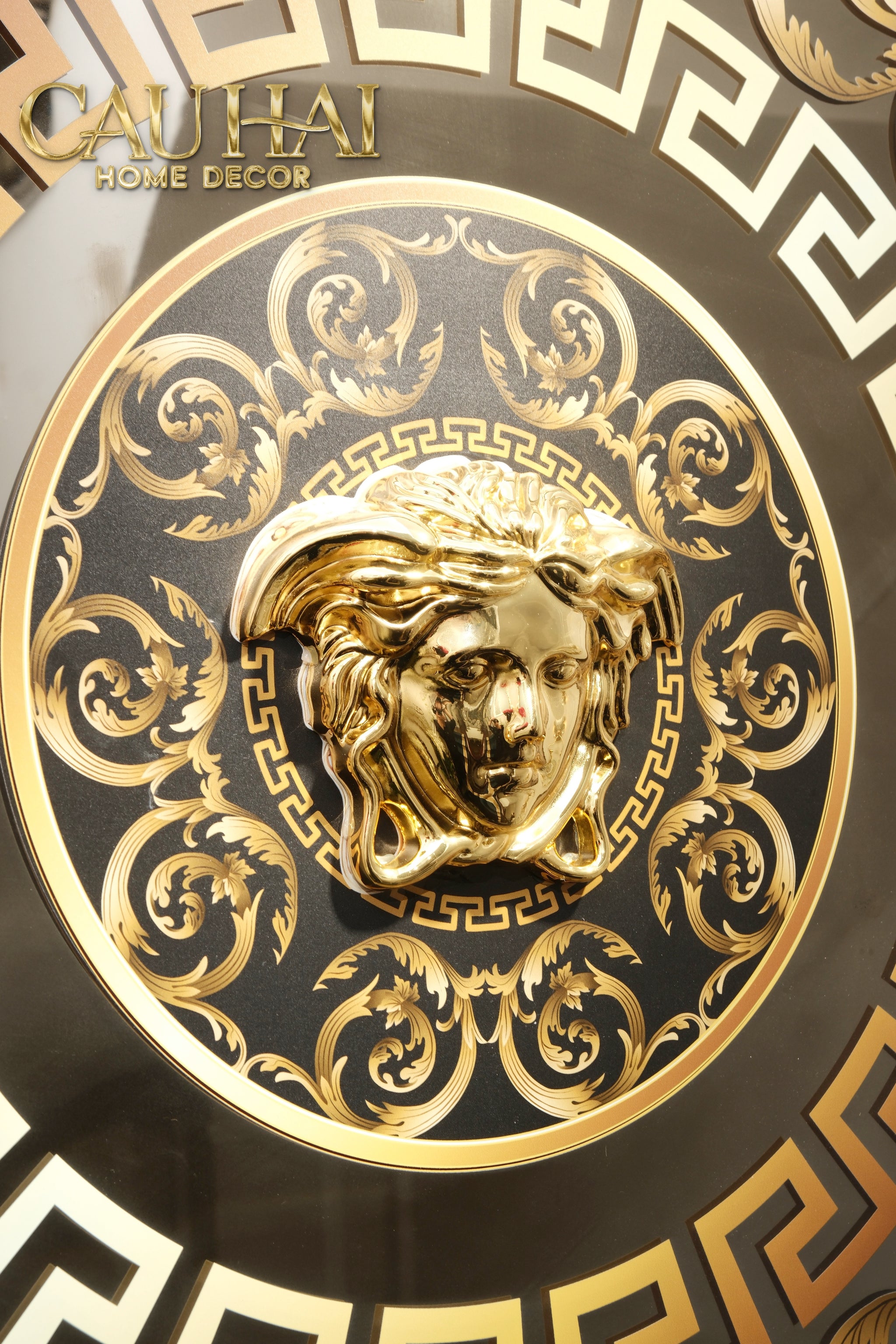 Tranh Gương Miroir Haute Joaillerie -  Barocco Nero UV Medusa Iconic 90x90