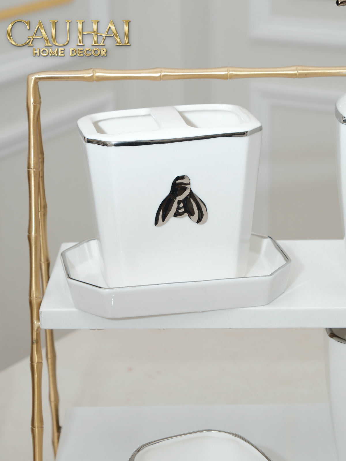 Maison Couture - Set Nhà Tắm G Class Élégance Miel Doré – Golden Queen Bee 5Pcs-Set nhà tắm bathroom vanities-Đối tác tại Trung Quốc theo từng đơn đặt hàng-CẬU HAI HOME DECOR