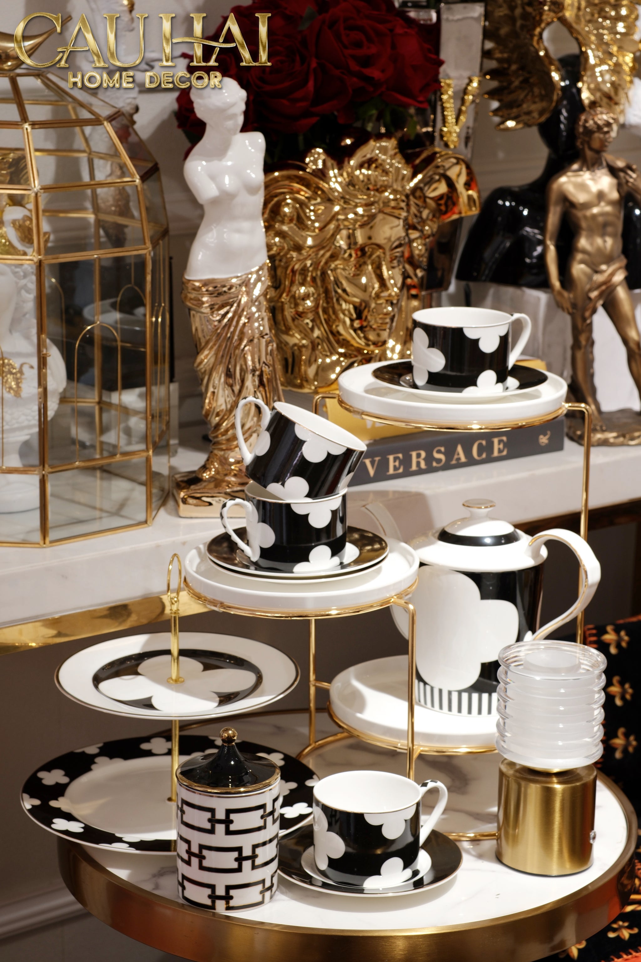 Maison Couture - Château Clover Signature Teacup Set - L’Atelier Rayé Cups & Saucers 4pcs