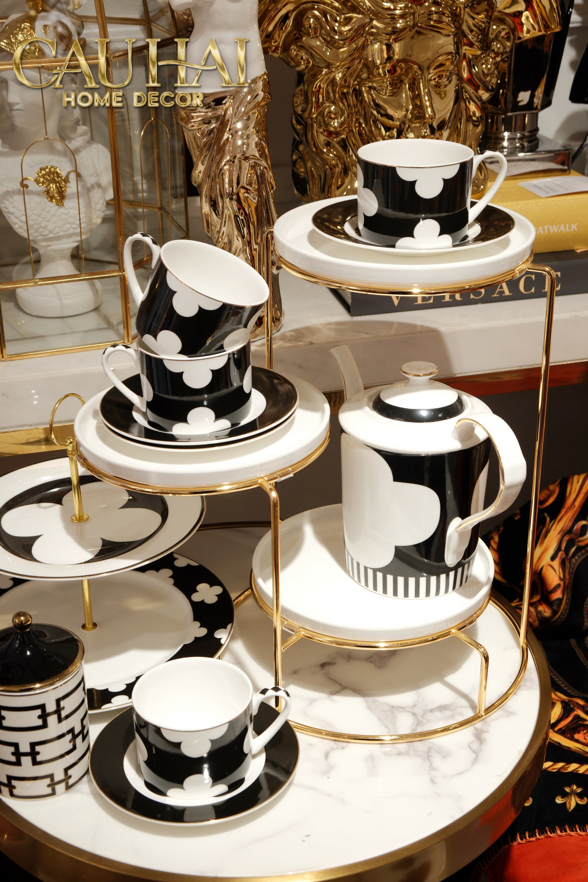 Maison Couture - Château Clover Signature Teacup Set - L’Atelier Rayé Cups & Saucers 4pcs