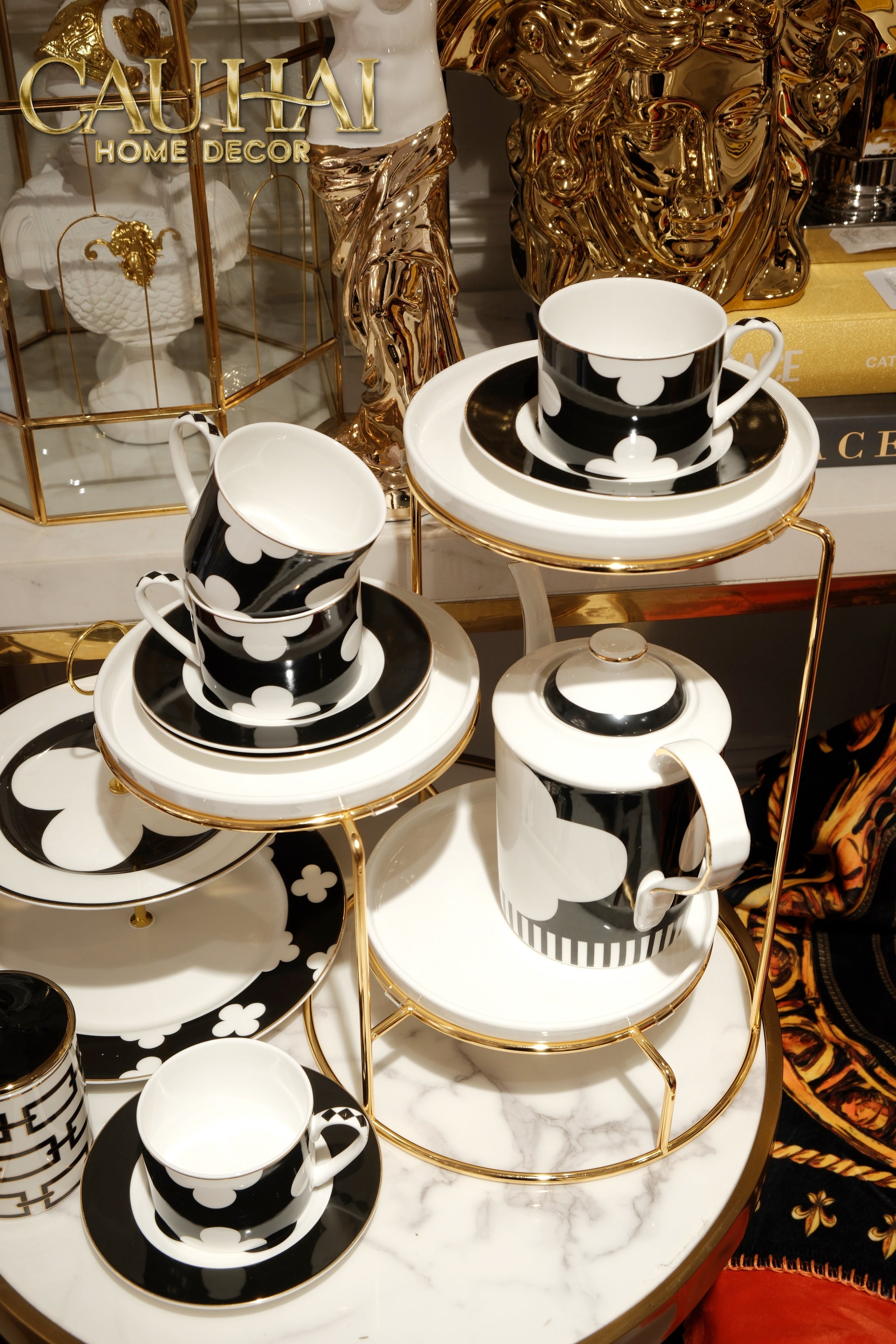 Maison Couture - Château Clover Signature Teacup Set - L’Atelier Rayé Cups & Saucers 4pcs