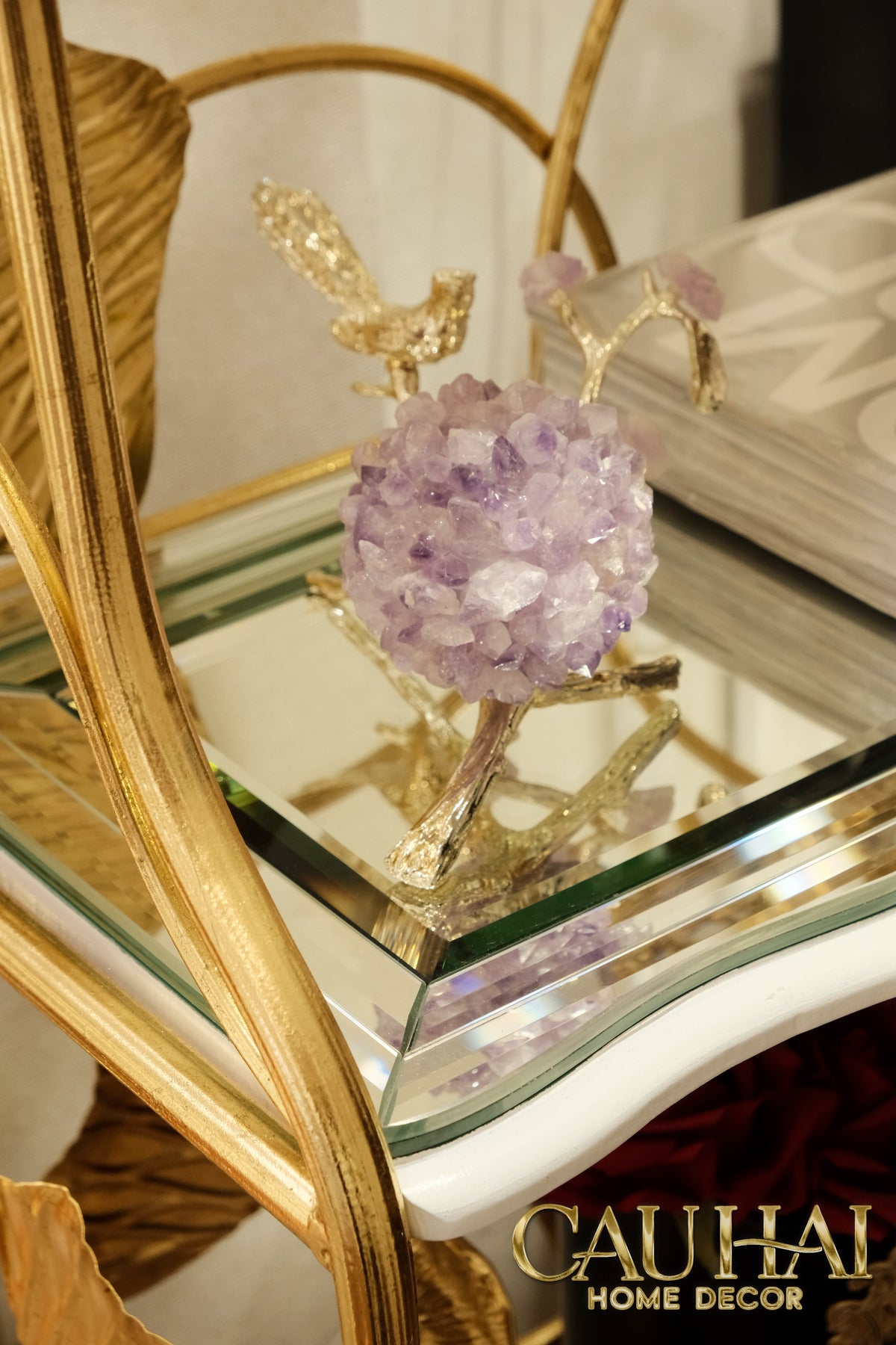 Maison Couture - Kệ Trưng Bày Lá Ngân Hạnh 4 Tầng Ginkgo Royale Étagère 14K Mirror-KỆ TRANG TRÍ-CẬU HAI HOME DECOR