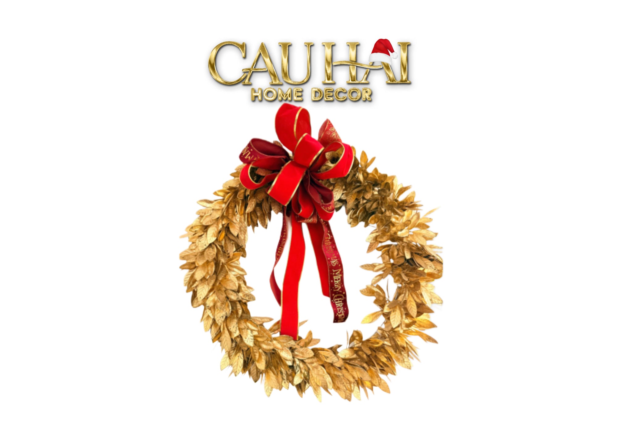 FÊTES COUTURE - VÒNG GIÁNG SINH IMPERIAL LAUREL GOLDEN WREATH 80CM - CẬU HAI HOME DECOR