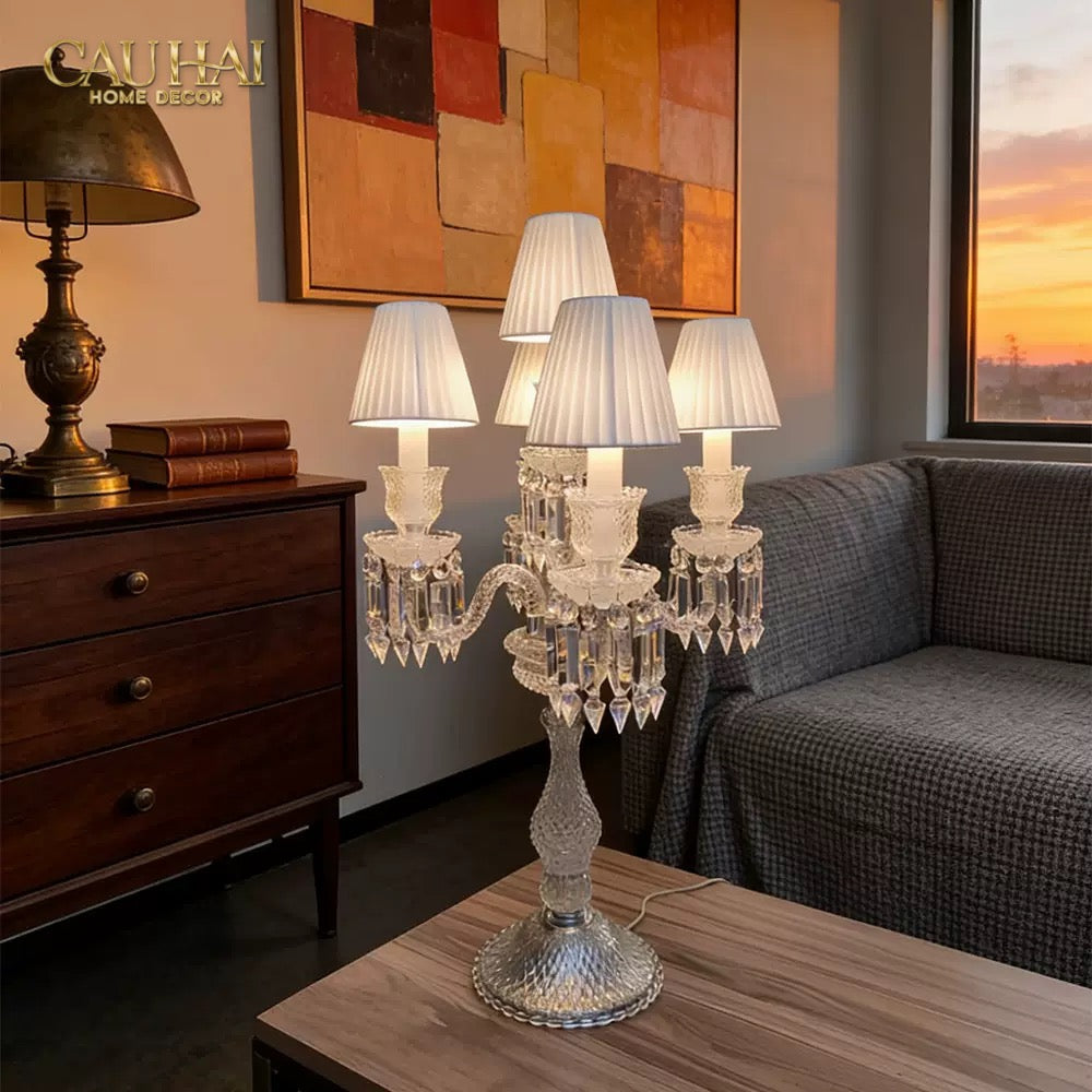Maison Cristalleries Couture -  Đèn Pha Lê 5 Đỉnh Candelabre Couronne Zénith En  Classique Lamp H72