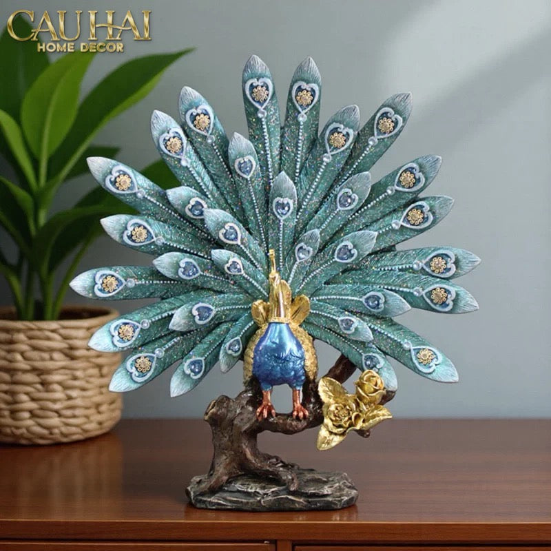 HOME COUTURE - TƯỢNG KHỔNG TƯỚC ROYAL PLUMAGE - EMPRESS FAN-CẬU HAI HOME DECOR