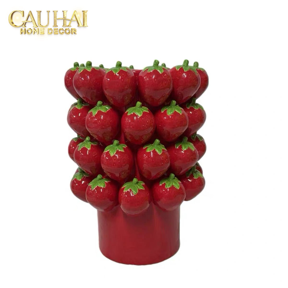 La Sicilia Royale - Bình Hoa Gốm Sứ Strawberry Impériale Rouge 19x26 H25