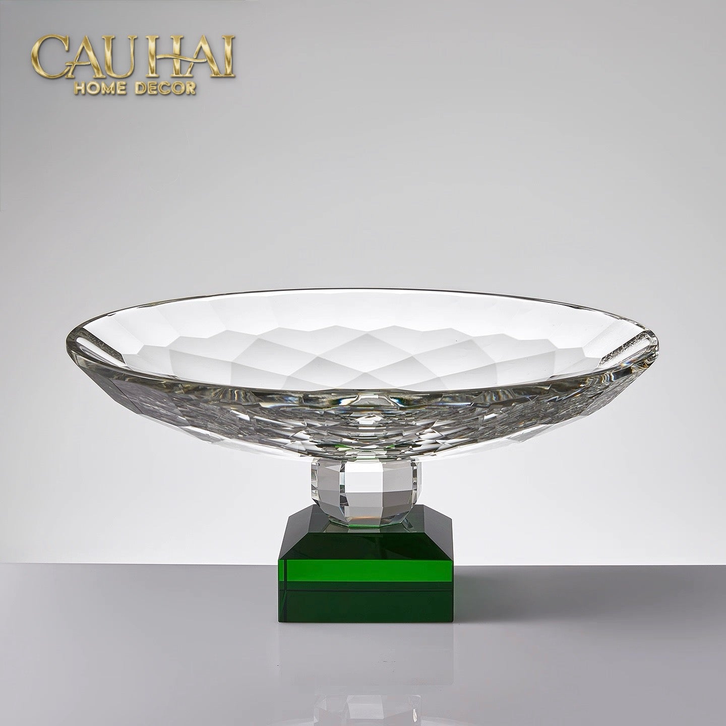 Maison Couture - Đĩa Trái Cây Pha Lê  Amber Cristalleries Fruit Plates Centerpieces 9x28x15