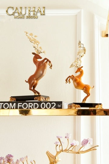 Maison Couture - Set of 2 Les Cerfs Jumeaux à la Ramure Divine Deer Antler Statues 37/44