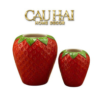 La Sicilia Royale -  Set 2 Bình Gốm Sứ Dâu Tây — Fraise Couture Ceramic Pair