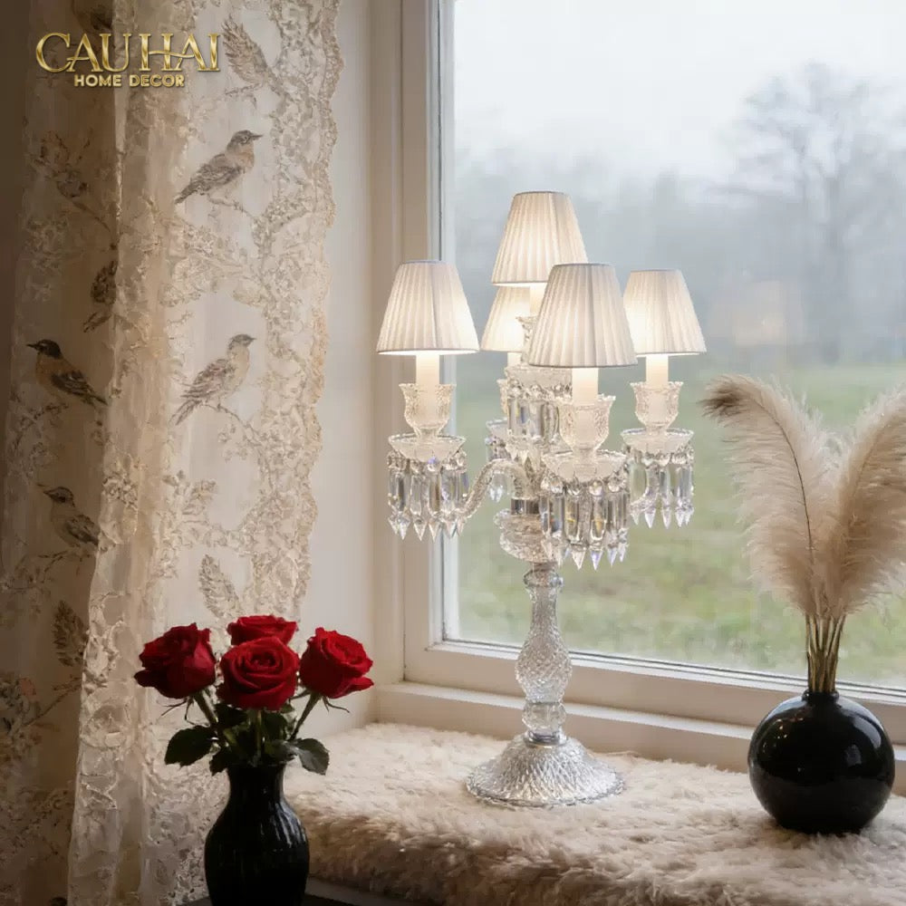 Maison Cristalleries Couture -  Đèn Pha Lê 5 Đỉnh Candelabre Couronne Zénith En  Classique Lamp H72