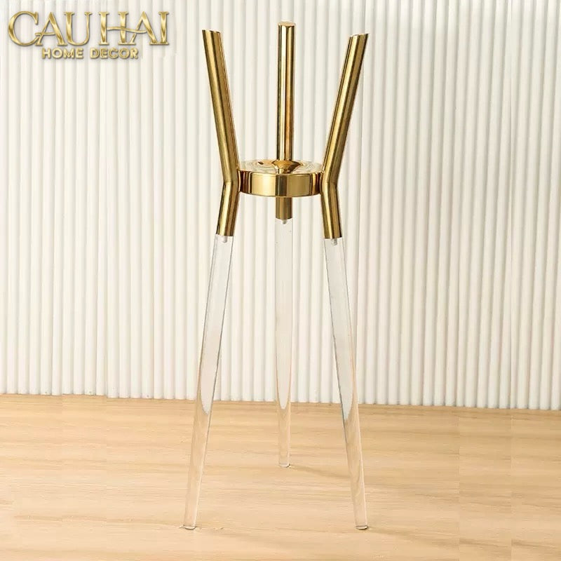 Gilded Regal Tripod Ice Bucket Holder - Giá Đựng Xô Đá-CẬU HAI HOME DECOR