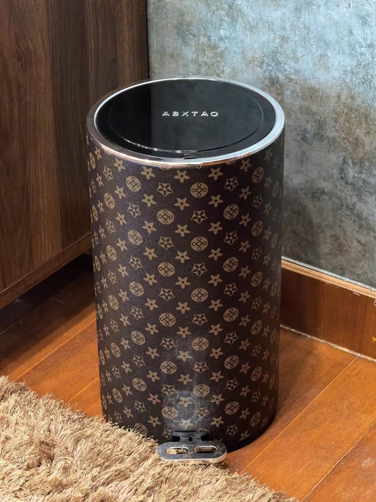 Thùng Rác Da Fleurs de Monogram Platium Trashbin