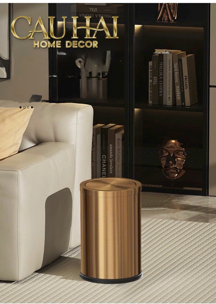 Thùng Rác Inox Monolith Bronze Trash Cans 9L 20x31