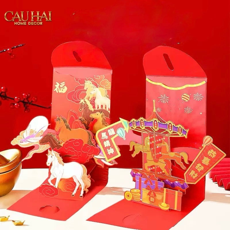 Tết Couture - Set 2 Bao Lì Xì 3D Mã Đáo Thành Công