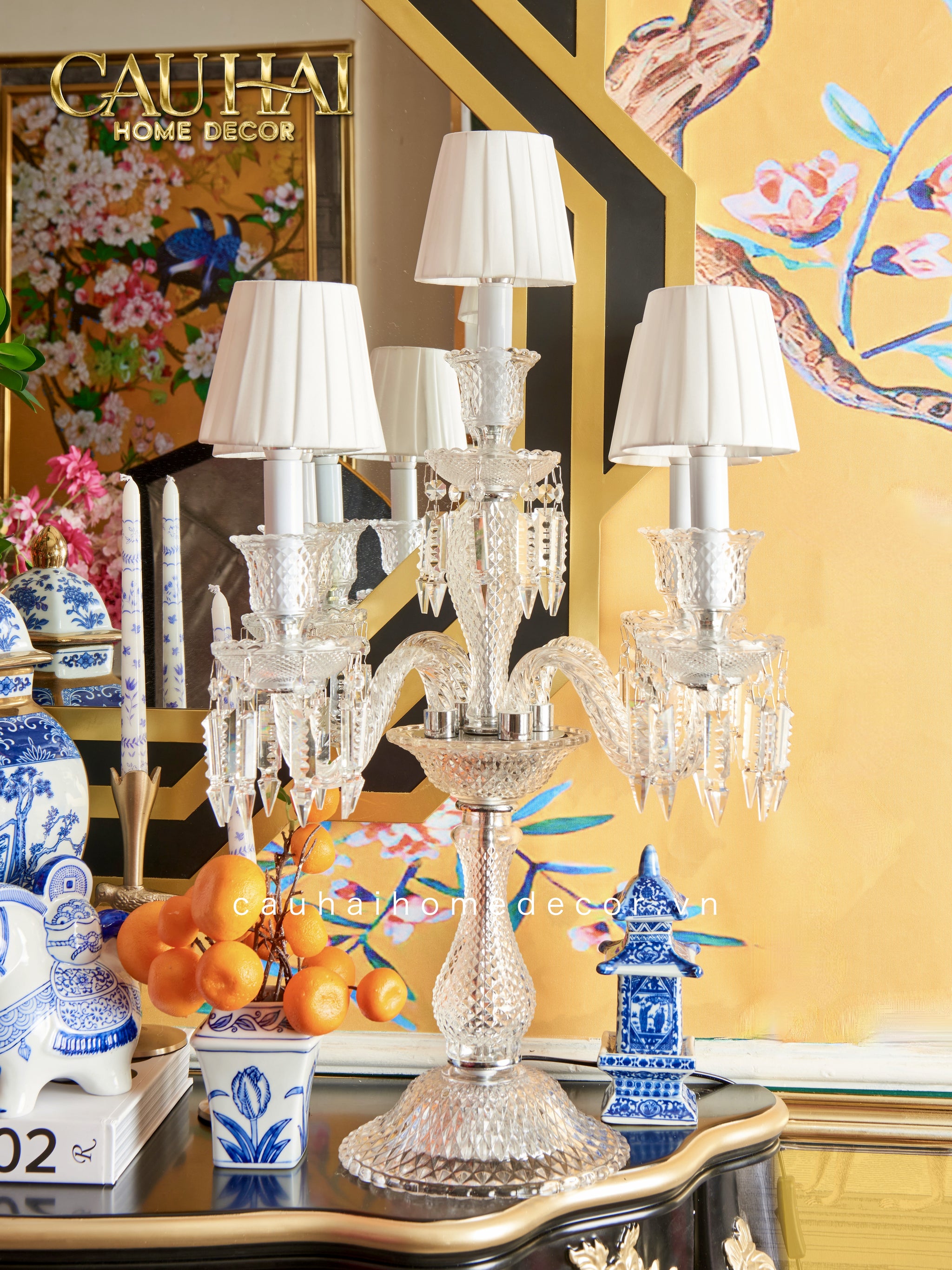 Maison Cristalleries Couture -  Đèn Pha Lê 5 Đỉnh Candelabre Couronne Zénith En  Classique Lamp H72