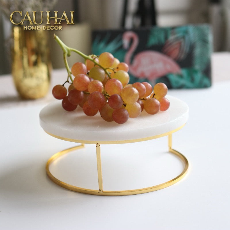 Set 3 Khay Tròn Đá Marble Đế Bánh Arthur Prime Metropolitan Decorative Trays & Cake Stand D17.5 D20 D25