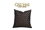 VỎ GỐI DA ATÉLIER LUX FUR  ENIGMA LATTICE 45