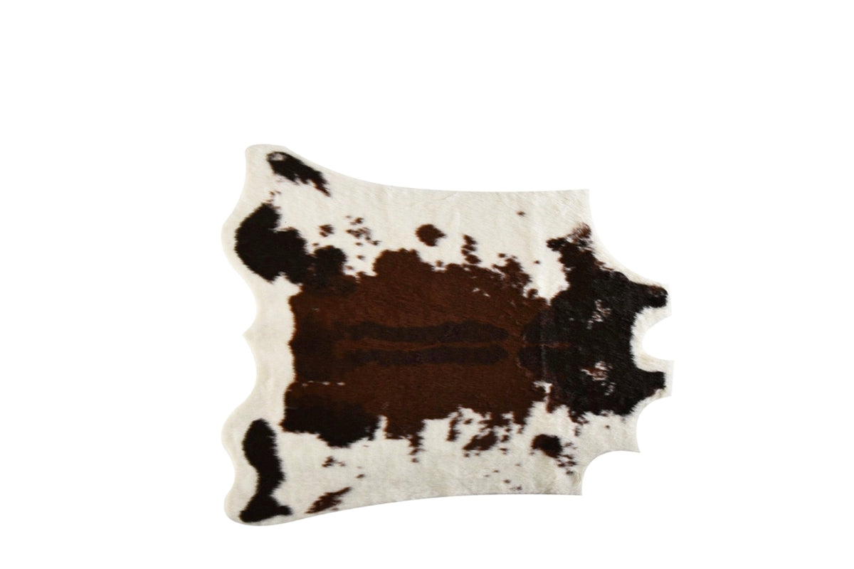 Thảm Lông Faux Fur Cowhide Cognac Noir 85x110