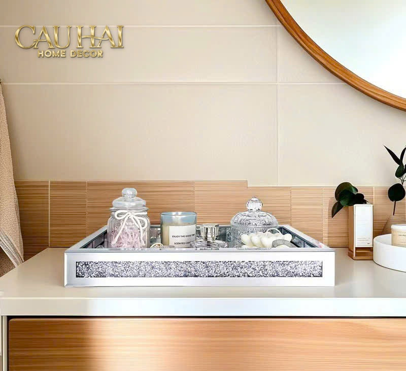 Haute Folie - Khay Gương Chữ Nhật Starlight Mirrored Tray 38x28x5-KHAY TRANG TRÍ-CẬU HAI HOME DECOR