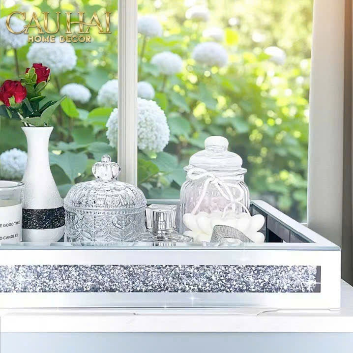 Haute Folie - Khay Gương Chữ Nhật Starlight Mirrored Tray 38x28x5-KHAY TRANG TRÍ-CẬU HAI HOME DECOR