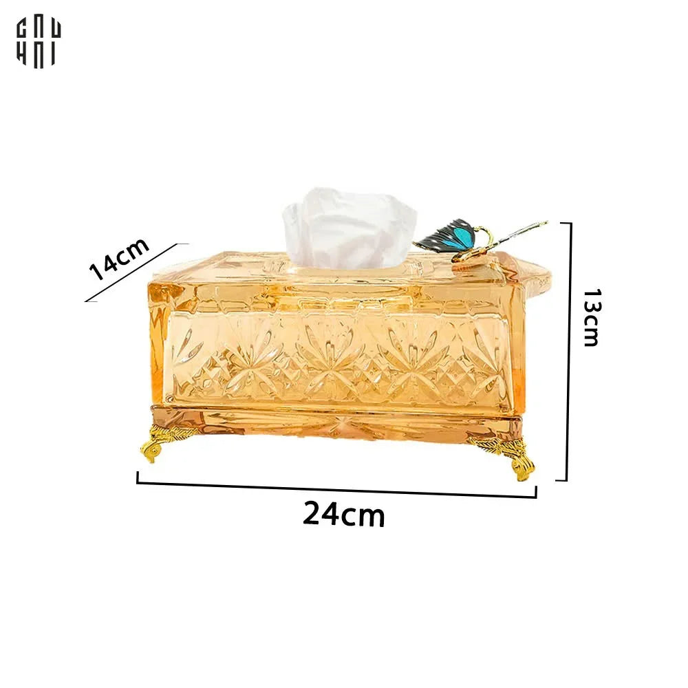 Hộp Khăn Giấy Ambre Cristal Papillon Vernal - CẬU HAI HOME DECOR