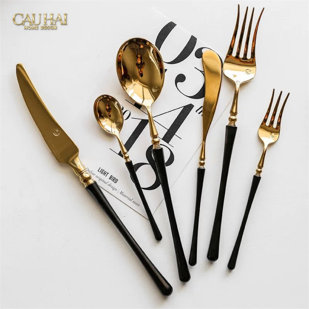 Set Dao Nĩa Phantom Midnight Trident Premium Dinner Cutlery 4Pcs