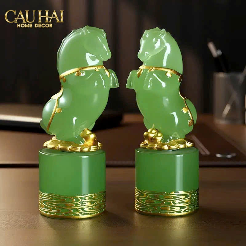 Tết Couture - Set 2 Tượng Lục Bảo Kim Mã   Gift Box