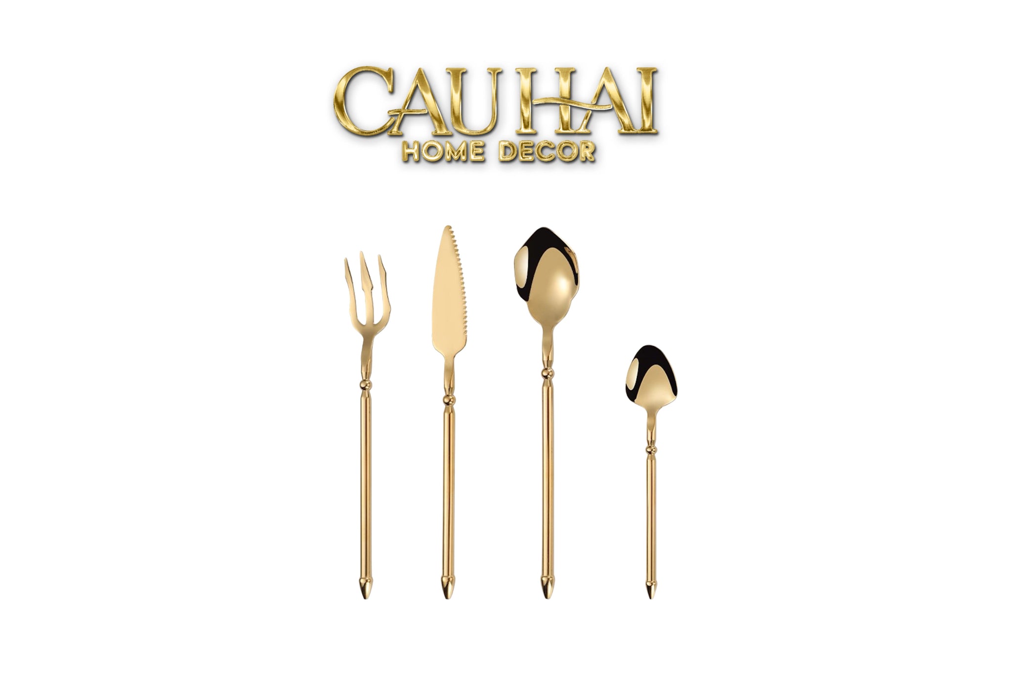 Set Dao Muỗng Nĩa 4 Món  Atlantic Legendary Golden Trident Prestige Dinner Cutlery 4pcs