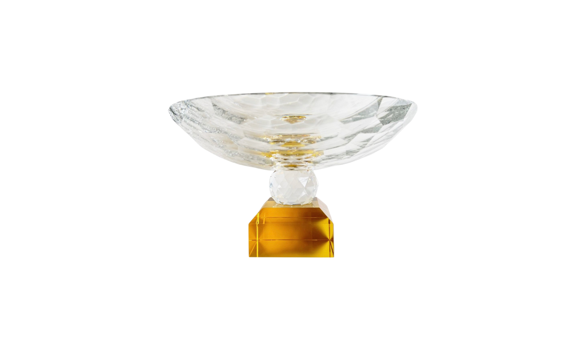 Maison Cristalleries Couture - Đĩa Trái Cây Pha Lê Amber Fruit Plates Centerpieces 9x28x15-Đĩa Trái Cây-CẬU HAI HOME DECOR-CẬU HAI HOME DECOR