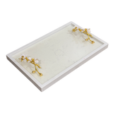 Maison Couture - Khay Đá Marble Chữ Nhật Haute Orchid Golden Branches Decorative Trays 22x37