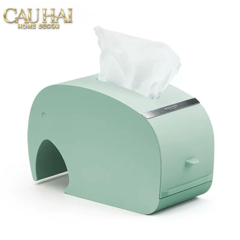 HỘP KHĂN GIẤY VOI TURQUOISE ÉLÉPHANT ARC TISSUE BOX - CẬU HAI HOME DECOR