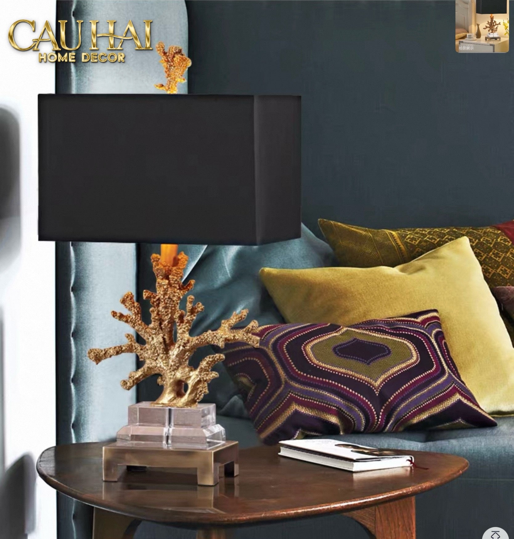 Maison Couture - Đèn Bàn Gilded Coral Side Table Lamp H62