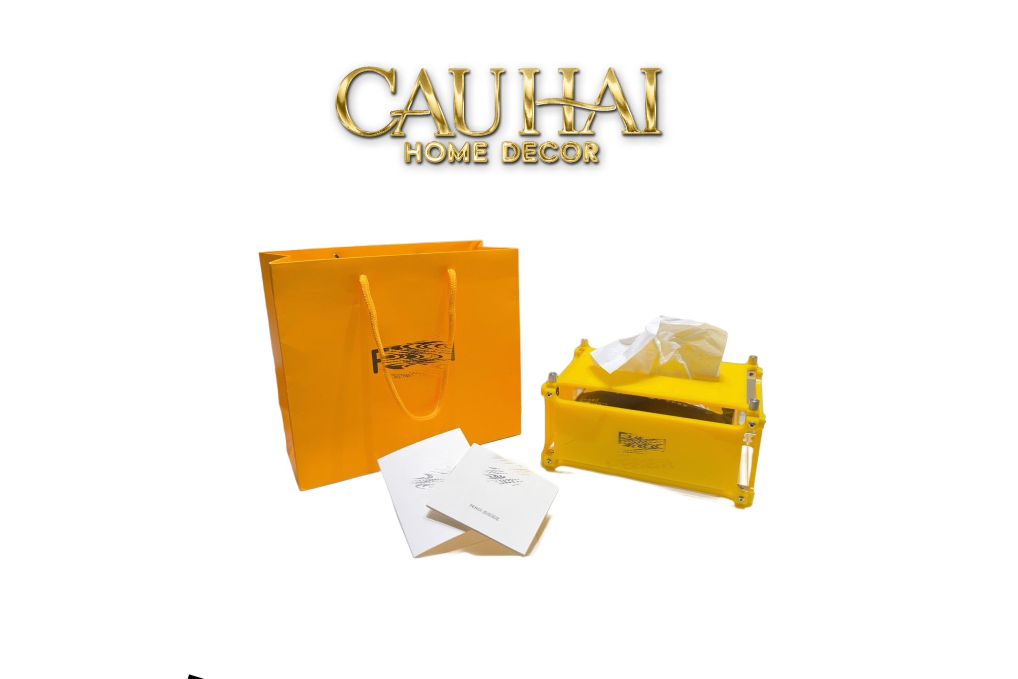 Maison Couture - Hộp Khăn Giấy Acrylic F Class Lemon Glacier Fancy Tissue Case 20x14x10