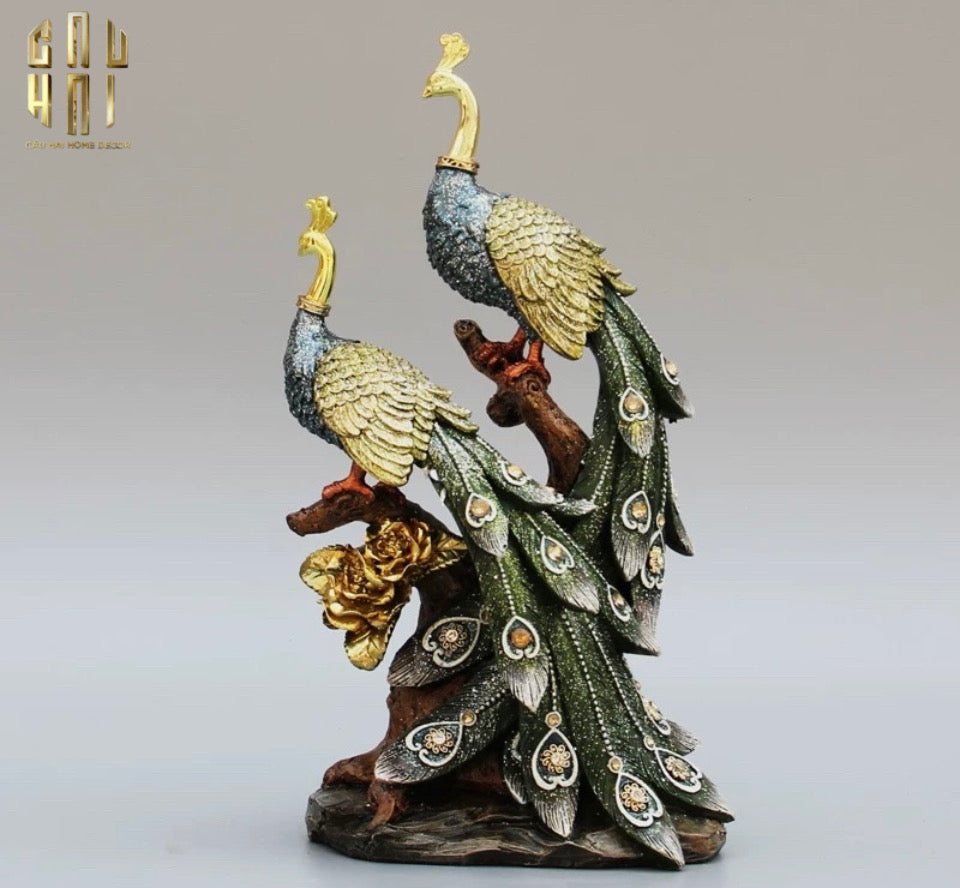 HOME COUTURE - TƯỢNG ĐÔI KHỔNG TƯỚC ROYAL PLUMAGE - OLIVE D'OR-CẬU HAI HOME DECOR