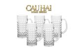 SET 6 LY CRYSTAL FACETTÉ CRISTALLERIE ATÉLIER - DIAMOND CRAFT MUG 500ML-CẬU HAI HOME DECOR