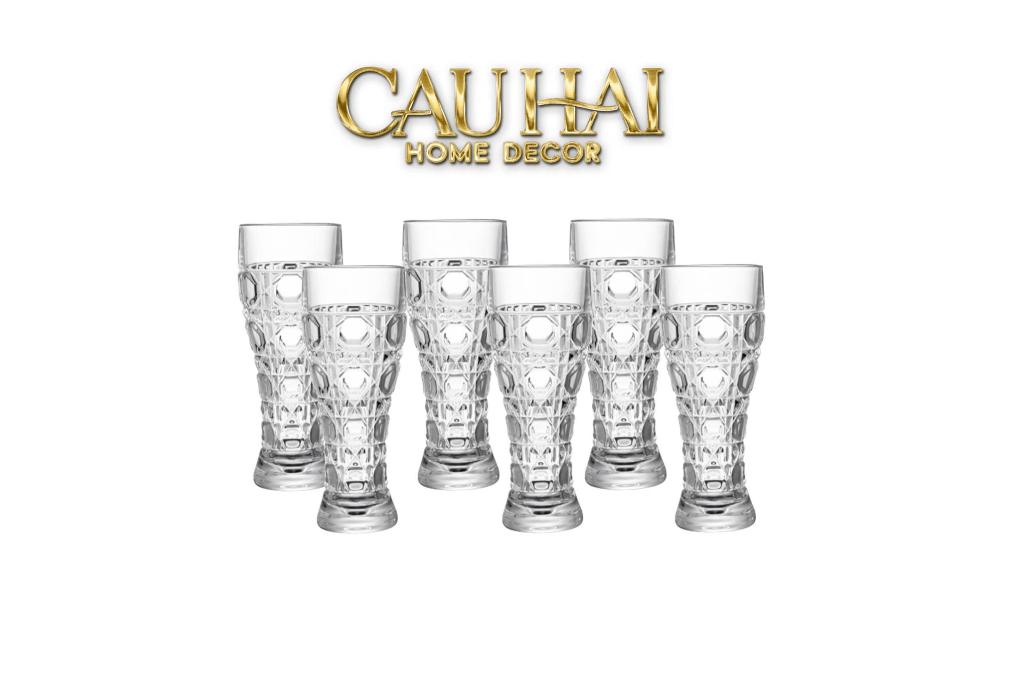 SET 6 LY CRYSTAL FACETTÉ - CANNAGE HIGHBALL 500ML-CẬU HAI HOME DECOR