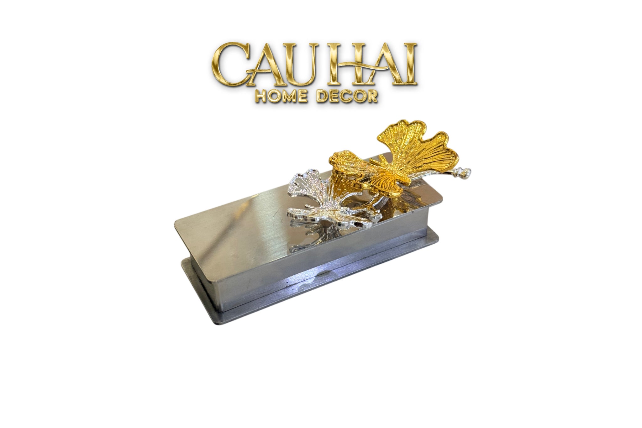 Hộp Đựng Tăm Chrome Papillon Goldleaf