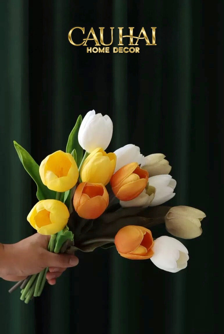 Set 7 Hoa Tulip Cranberry - Tulipe De Grandeur-CẬU HAI HOME DECOR