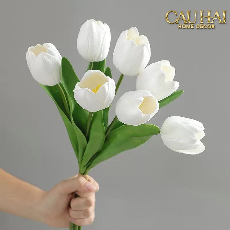 Set 7 Hoa Tulip Cranberry - Tulipe De Grandeur-CẬU HAI HOME DECOR