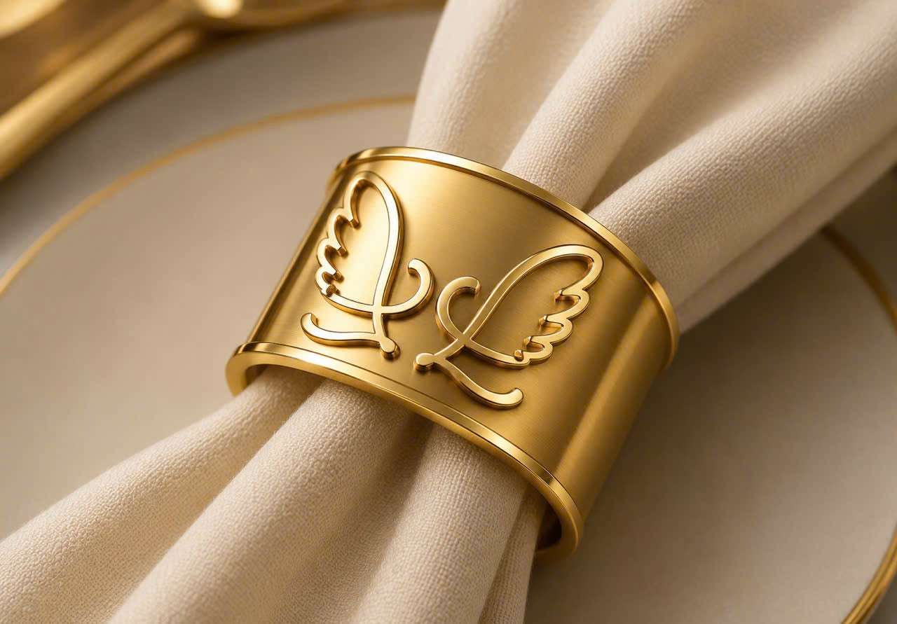 Vòng Khăn Ăn - Napkin Ring Lilysa Golden Charm - Hàng Khuôn Mẫu Demo