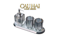Maison Couture - Bộ Phụ Kiện Nhà Tắm Cristalleries Facette Graphite 4 Pcs